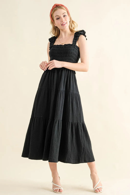 Image of And The Why Smocked Ruffled Tiered Dress | Queeble.shop