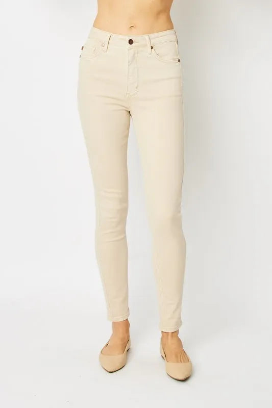Image of Judy Blue Full Size Garment Dyed Tummy Control Skinny Jeans | Queeble.shop