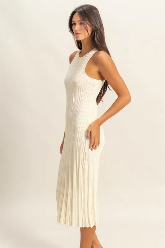 Image of HYFVE Round Neck Bodycon Ribbed Knit Dress | Queeble.shop