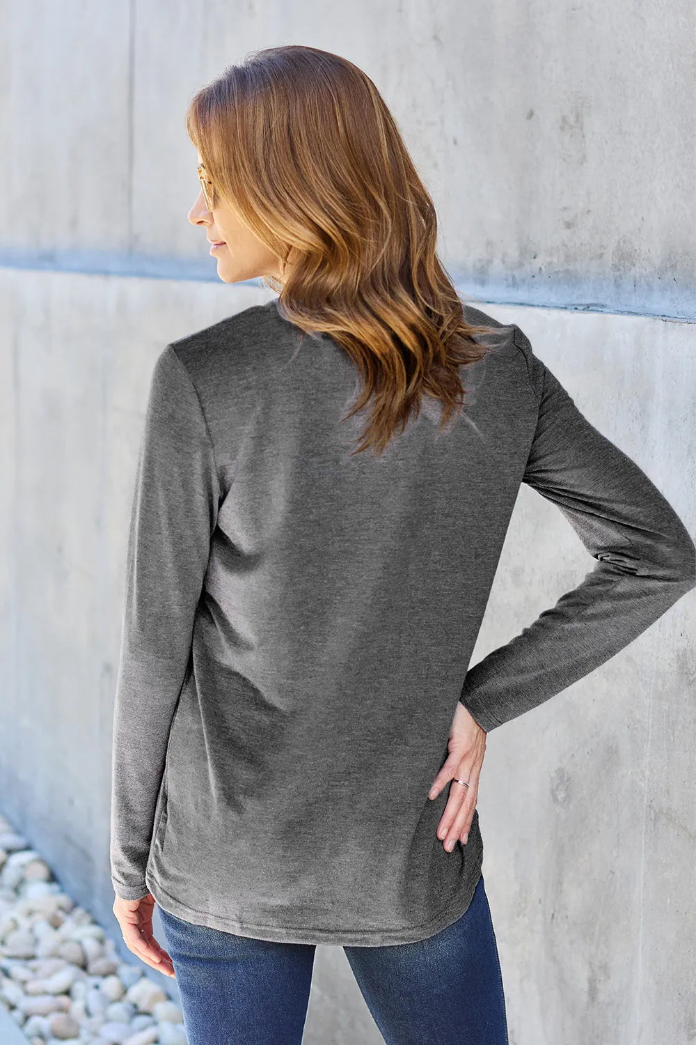 Image of Basic Bae Full Size Round Neck Long Sleeve Top | Queeble.shop
