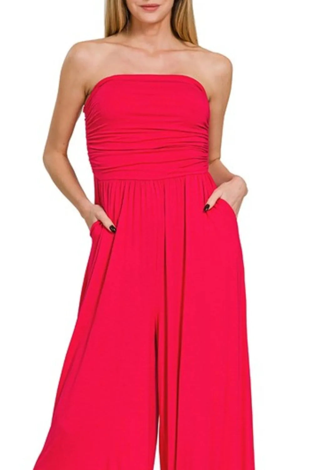 Image of Zenana Double Layered Strapless Tube Top Jumpsuit | Queeble.shop