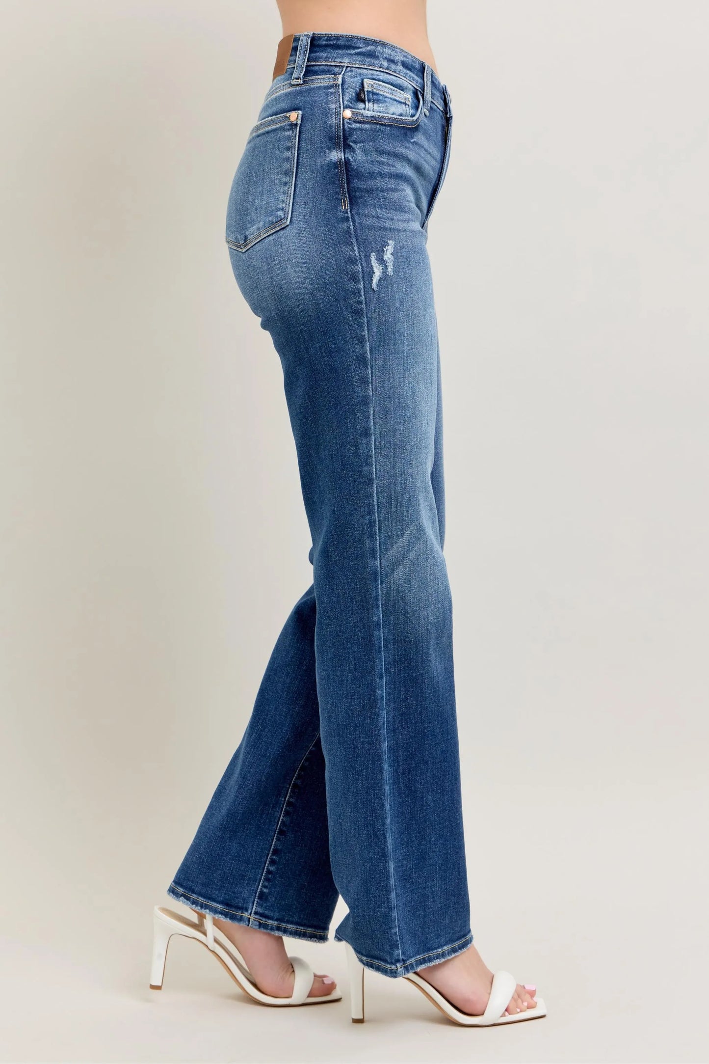 Image of Judy Blue Full Size High Waist 90's Straight Leg Jeans Plus Size | Queeble.shop