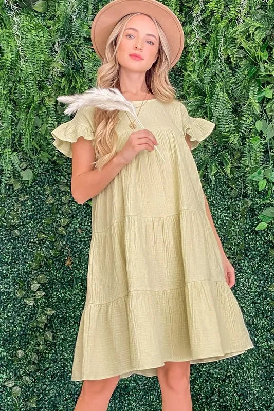 Image of And The Why Cotton Gauze Baby Doll Casual Dress | Queeble.shop