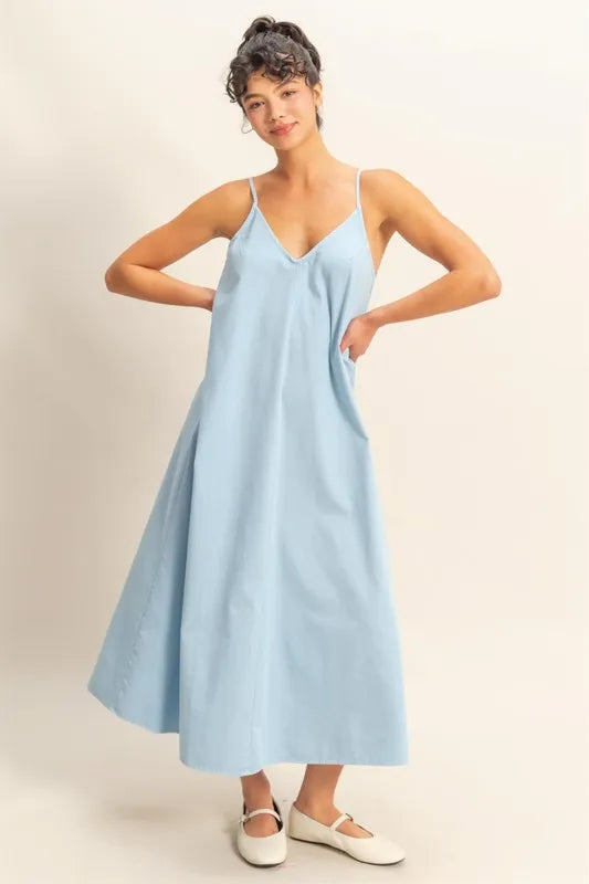 Image of HYFVE Dyed V-Neck Loose Dress | Queeble.shop
