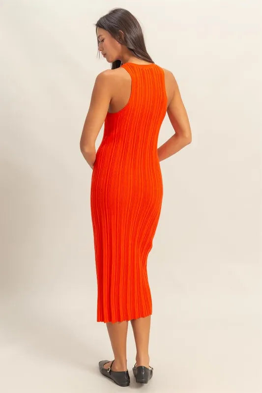Image of HYFVE Round Neck Bodycon Ribbed Knit Dress | Queeble.shop