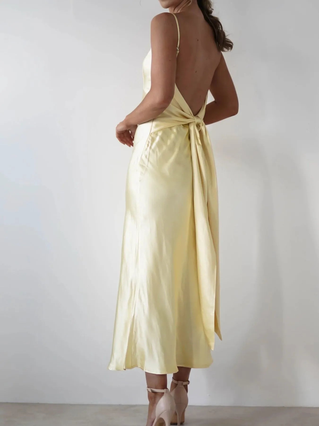 Image of Satin Backless Cami Dress | Queeble.shop