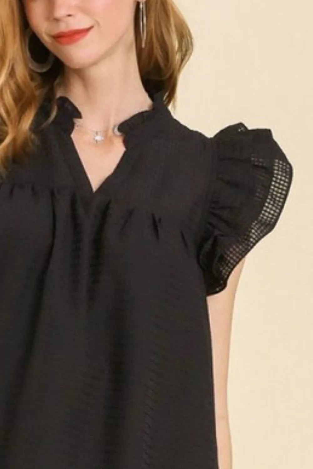 Image of Umgee Full Size Layered Ruffle Sleeve Mini Dress Plus Size | Queeble.shop