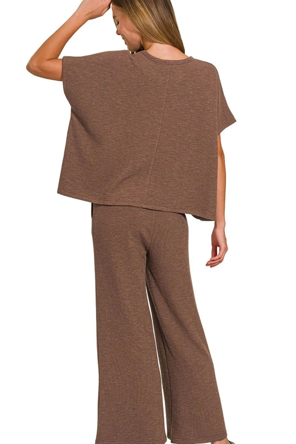 Image of Zenana Cotton Slub Top & Pants Set | Queeble.shop