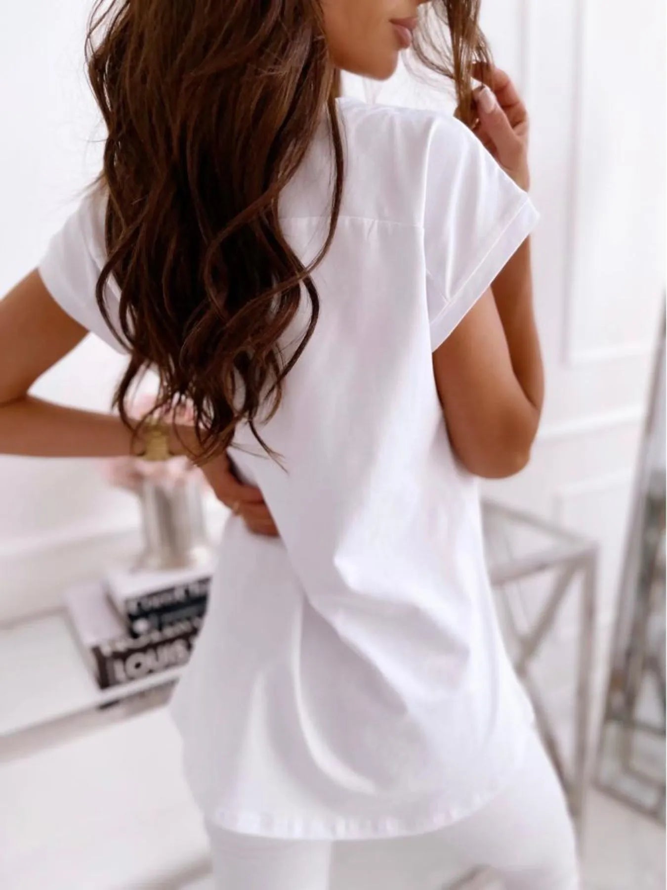 Image of V-Neck Short Sleeve T-Shirt | Queeble.shop