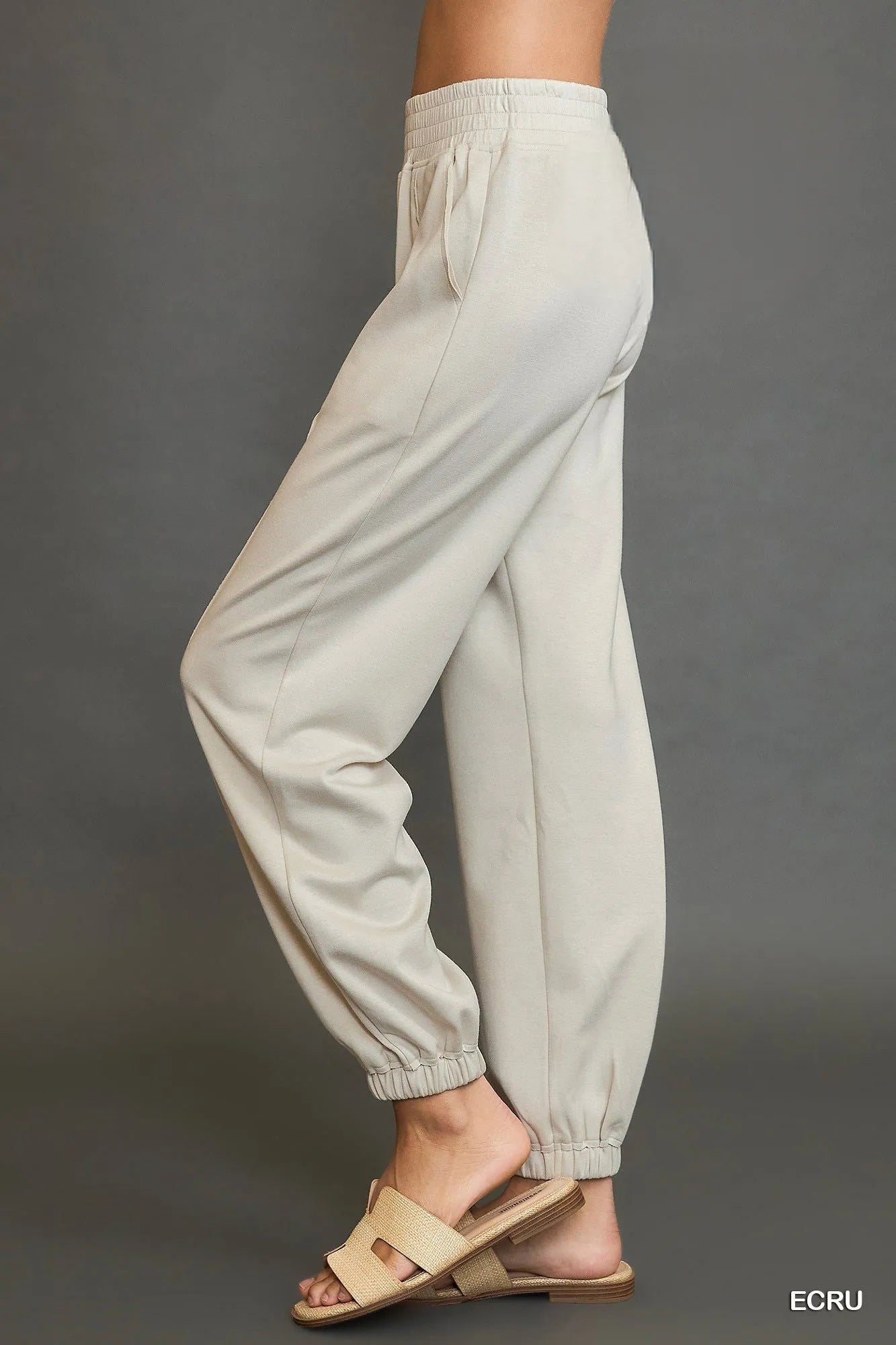 Image of Umgee Drawstring Jogger Pants with Front Seam Detail | Queeble.shop