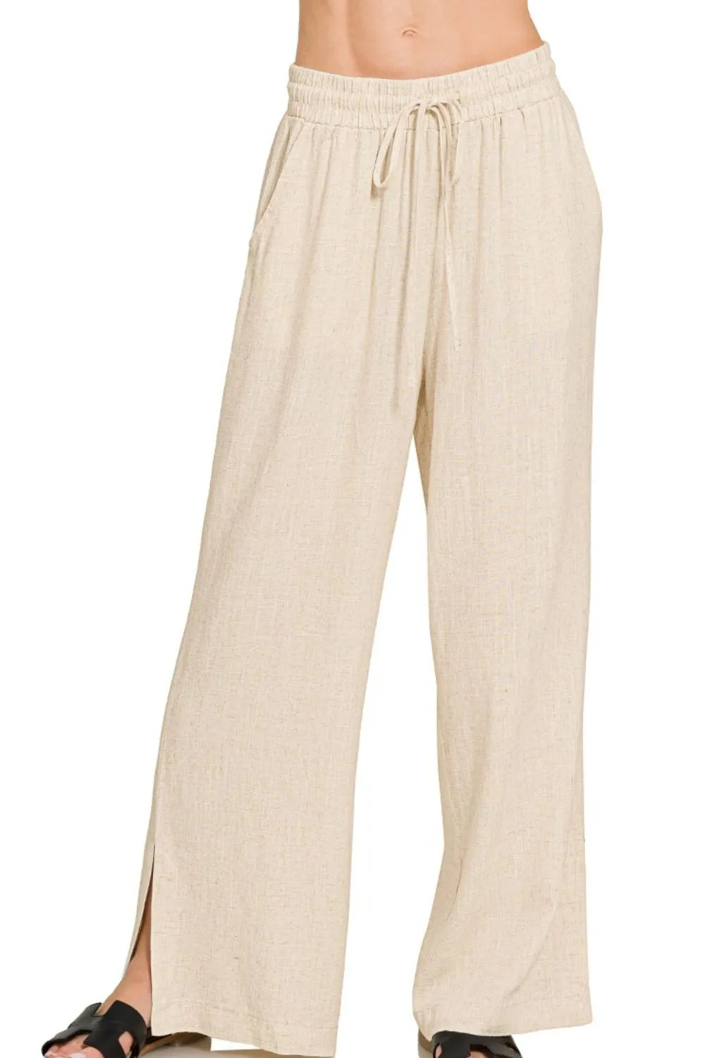 Image of Zenana Linen Drawstring Pants | Queeble.shop