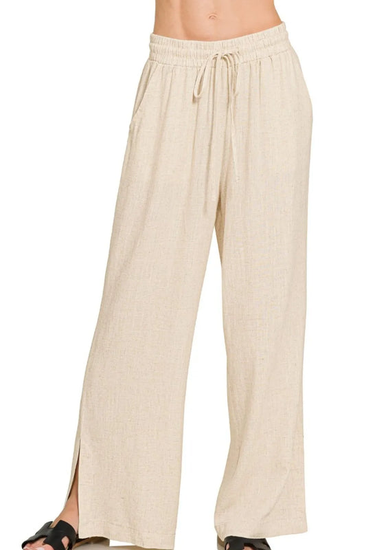 Image of Zenana Linen Drawstring Pants | Queeble.shop
