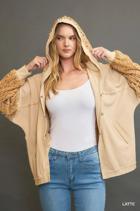 Image of Umgee Sequined French Terry Jacket | Queeble.shop