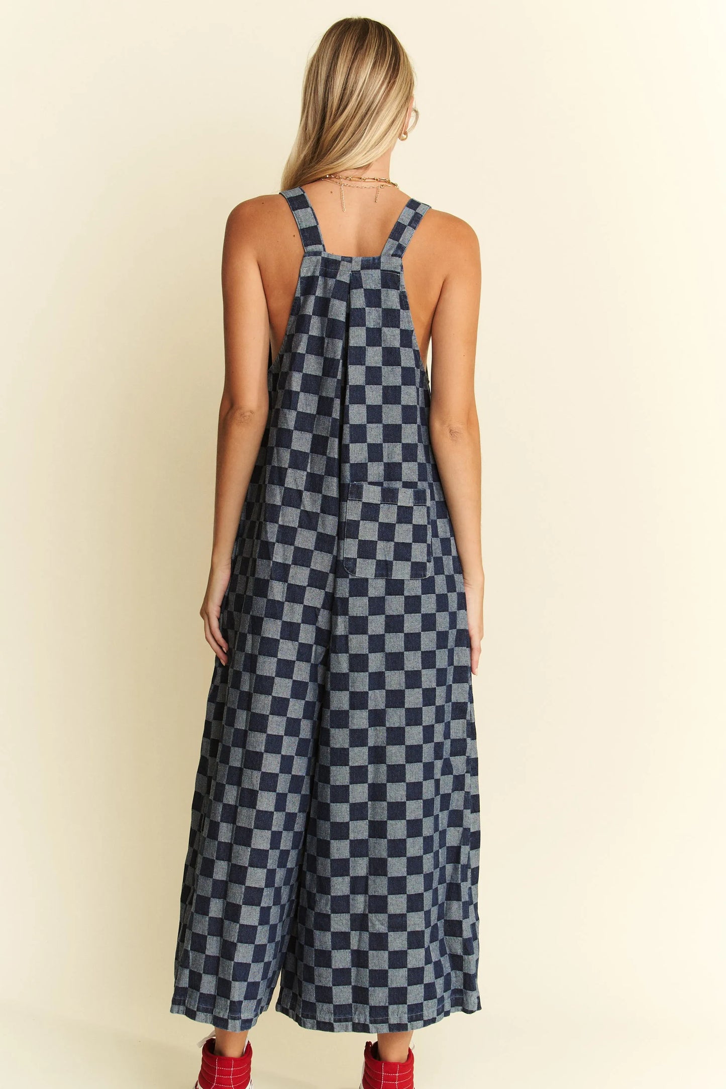 Image of Jade By Jane Denim Checkered Jumpsuit | Queeble.shop