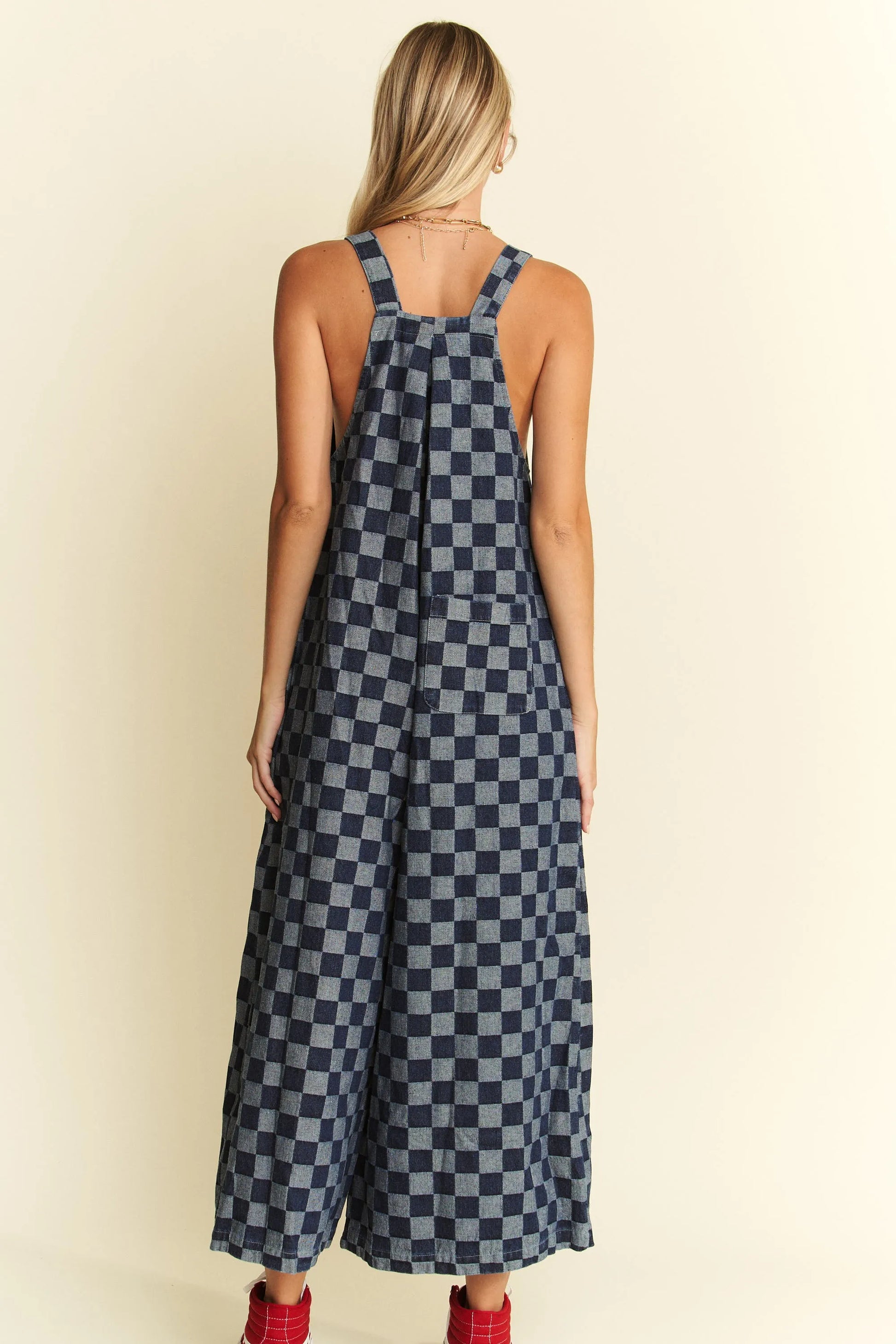 Image of Jade By Jane Denim Checkered Jumpsuit | Queeble.shop