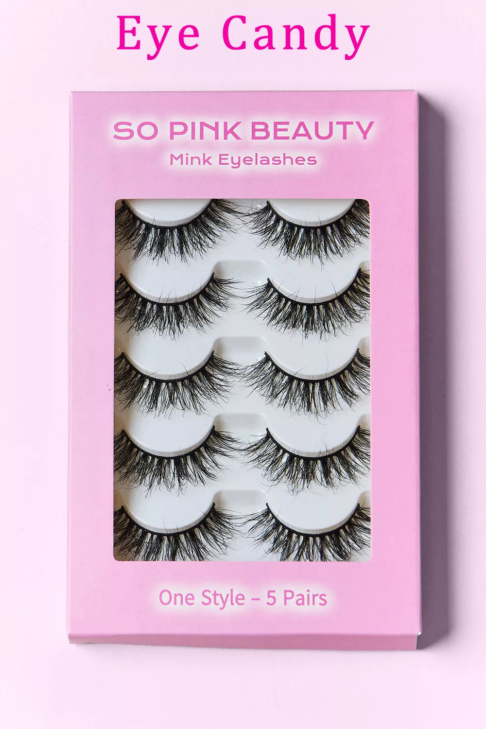 Image of SO PINK BEAUTY Mink Eyelashes 5 Pairs | Queeble.shop