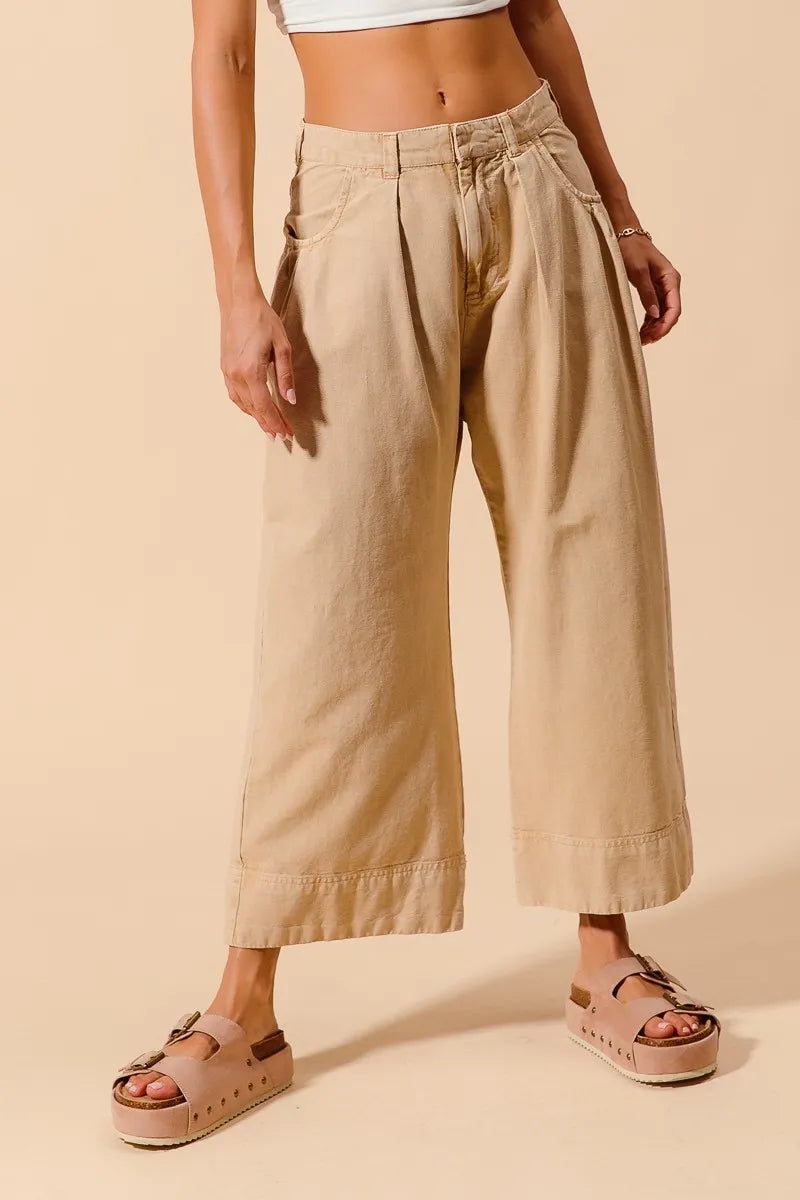 Image of SO ME Mid Rise Wide Leg Chino Pants With Pockets | Queeble.shop