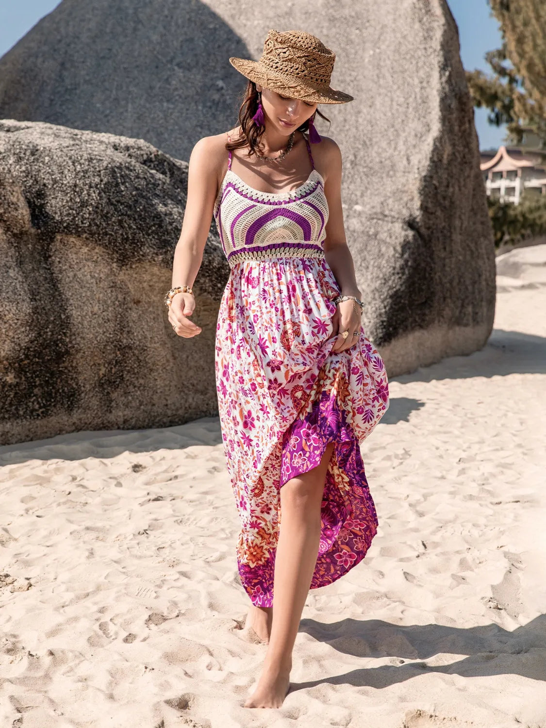 Image of Printed Scoop Neck Cami Dress | Queeble.shop