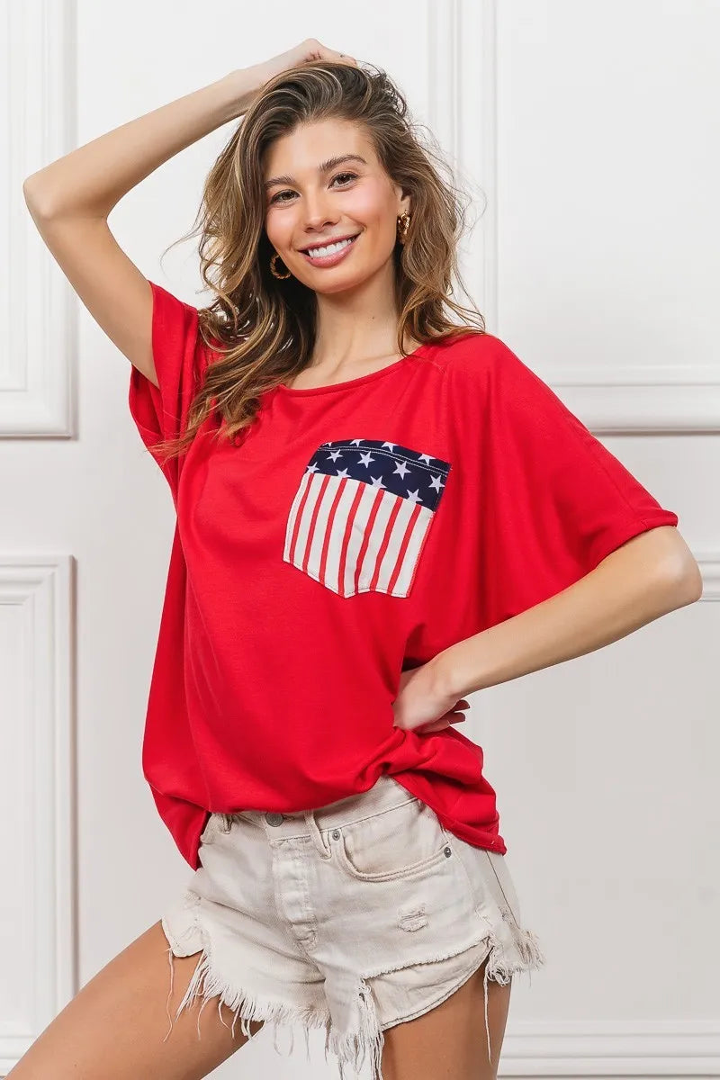 Image of BiBi French Terry With Front Pocket Dolman Sleeves Top | Queeble.shop