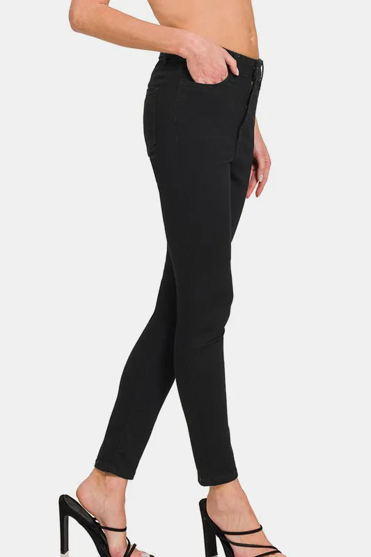 Image of Zenana High Rise Skinny Jeans with Pockets | Queeble.shop