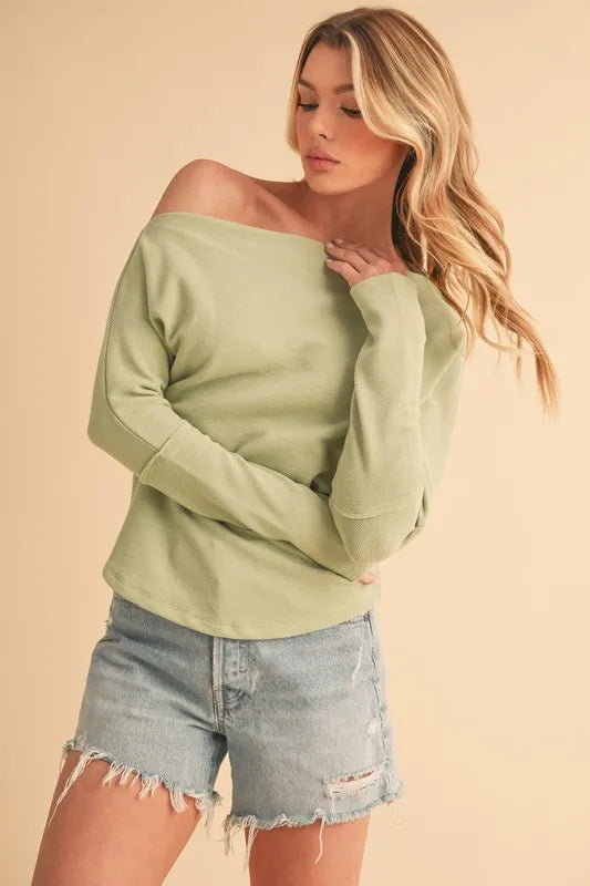 Image of Aemi + Co One Shoulder Long Sleeve Knit Top | Queeble.shop
