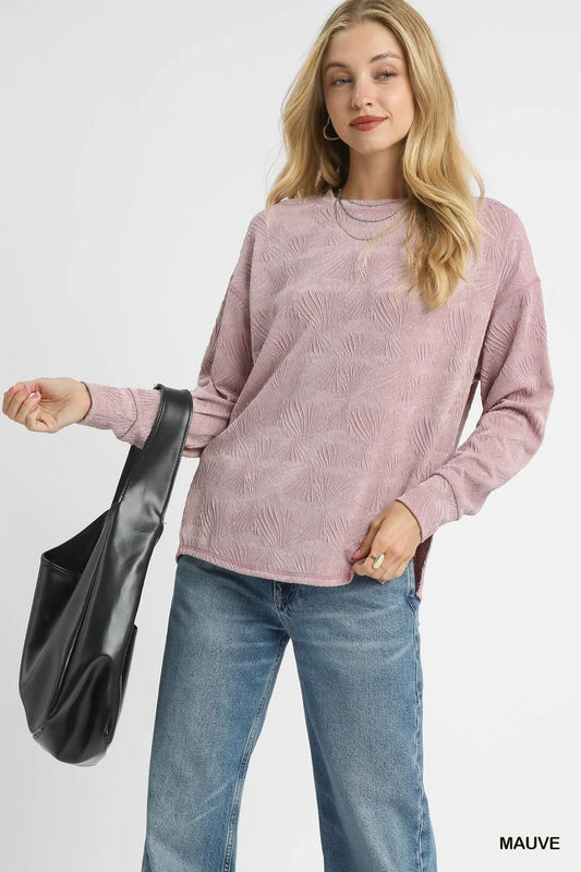 Image of Umgee Textured Knit Long Sleeve Top | Queeble.shop
