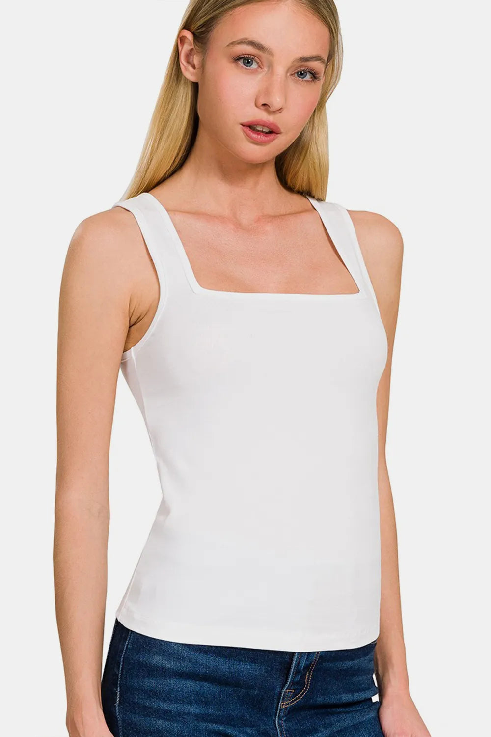 Image of Zenana Square Neck Cropped Tank | Queeble.shop