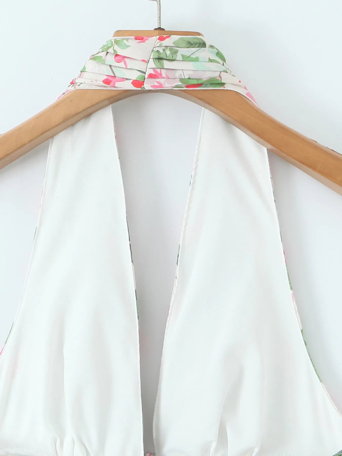 Image of Floral Halter Neck Mini Dress | Queeble.shop