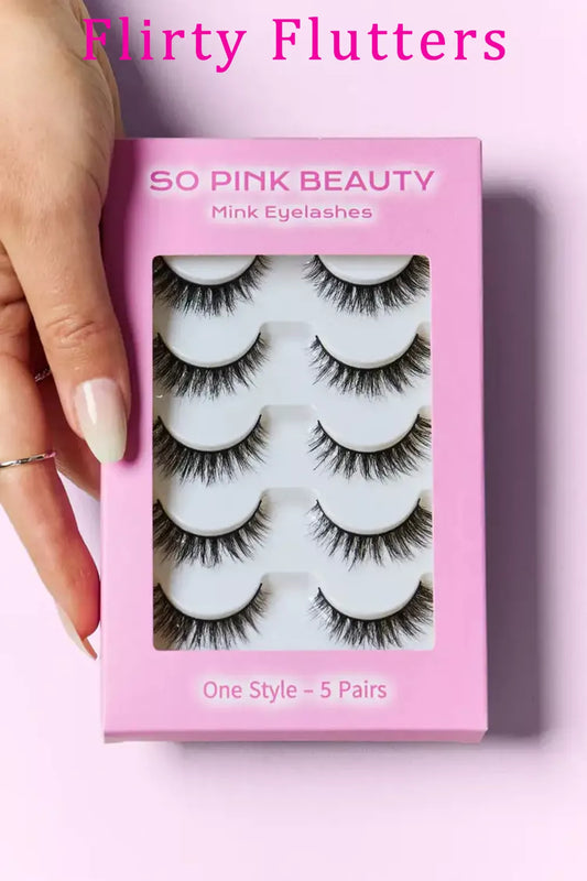 Image of SO PINK BEAUTY Mink Eyelashes 5 Pairs | Queeble.shop