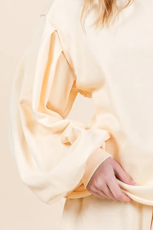 Image of Lime 'N' Chili French Terry Sweatshirt and Shorts Set | Queeble.shop