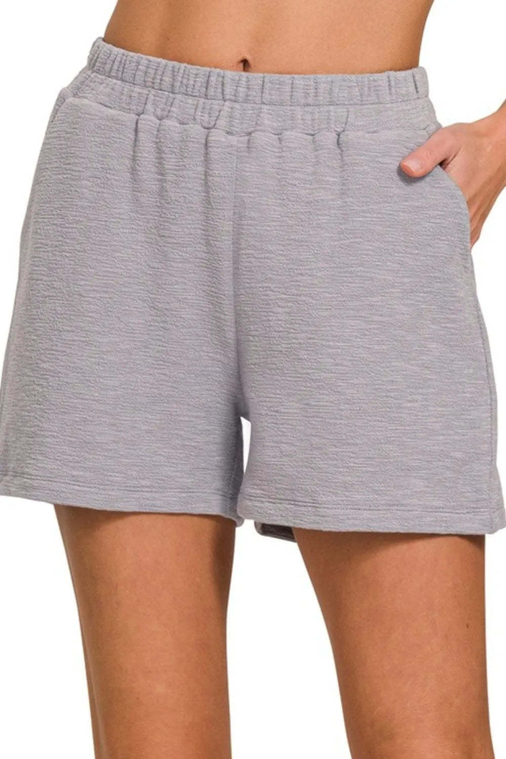 Image of Zenana Cotton Slub Shorts | Queeble.shop