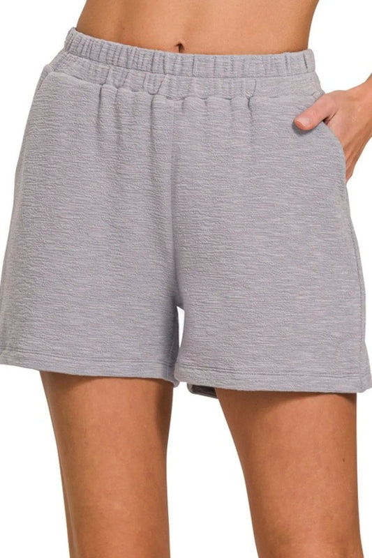 Image of Zenana Cotton Slub Shorts | Queeble.shop