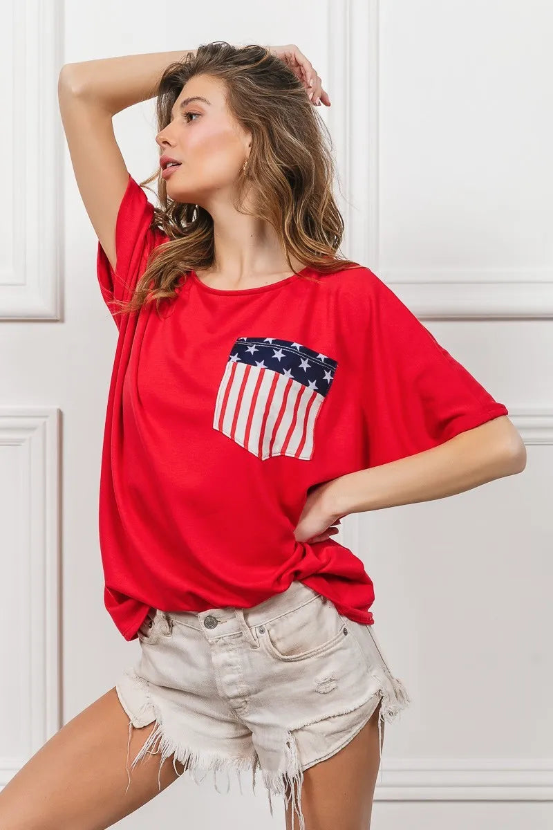 Image of BiBi French Terry With Front Pocket Dolman Sleeves Top | Queeble.shop