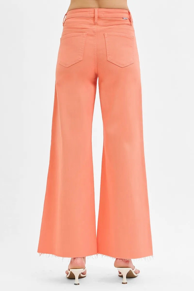 Image of RISEN Full Size Tummy Control High Rise Wide Leg Palazzo Jeans Plus Size | Queeble.shop