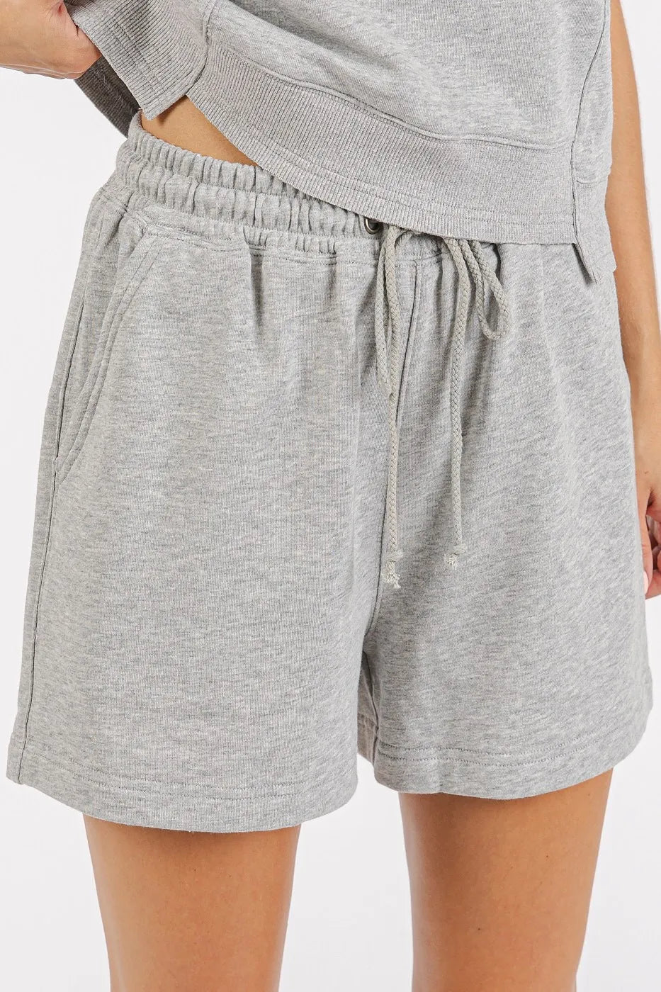 Image of Mittoshop French Terry Crew Neck Top and Shorts Set | Queeble.shop