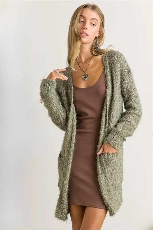 Image of ADORA Comfy Fuzzy Sweater Cardigan | Queeble.shop