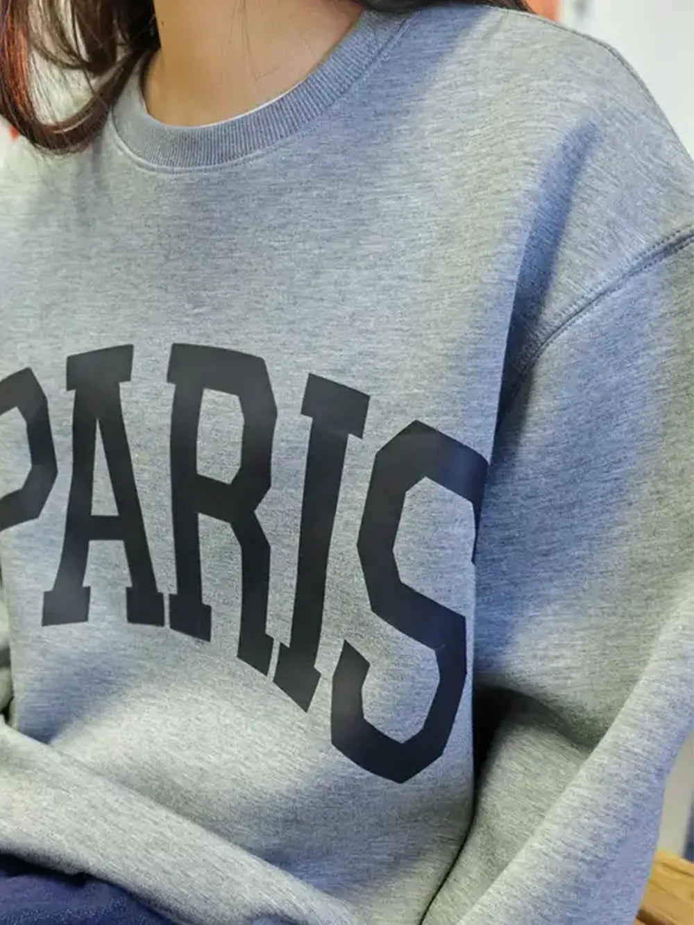 Image of Basic Bae PARIS Round Neck Long Sleeve Air Scuba Sweatshirt | Queeble.shop