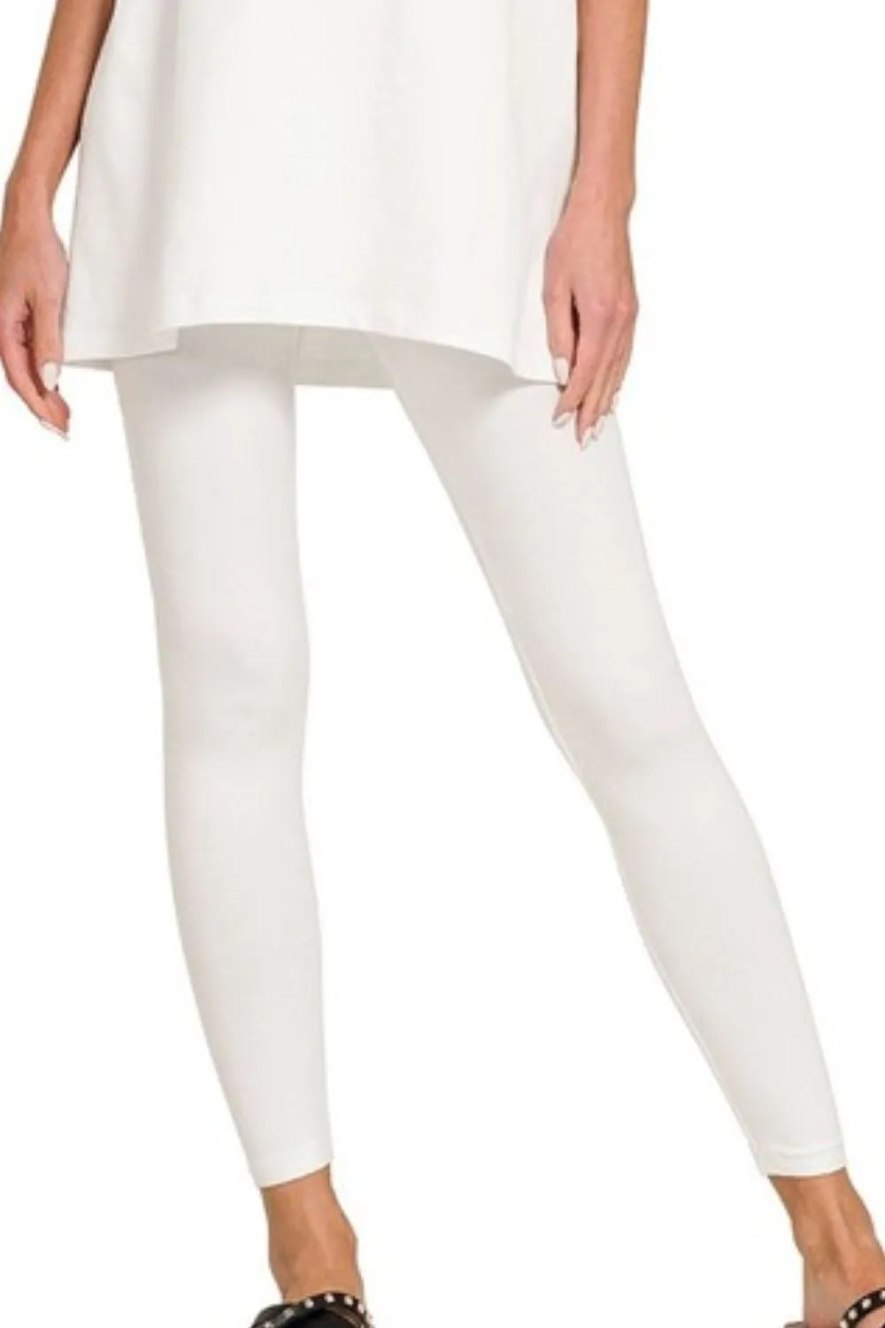 Image of Zenana Cotton Round Neck Top & Legging Set | Queeble.shop