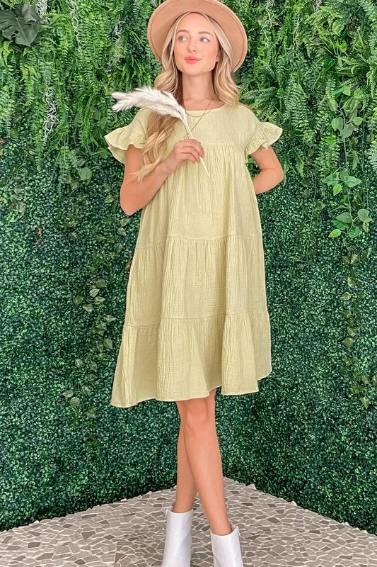 Image of And The Why Cotton Gauze Baby Doll Casual Dress | Queeble.shop