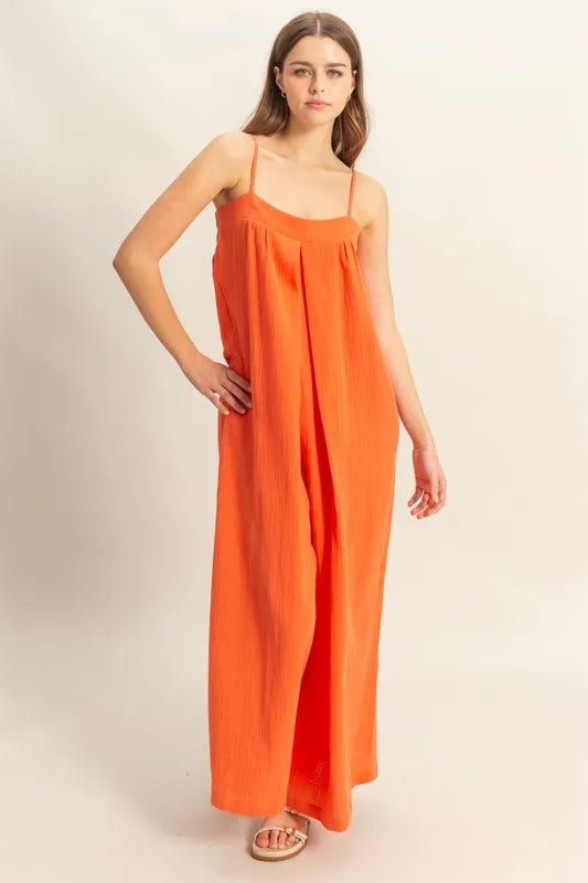 Image of HYFVE Double Gauze Super Flowy Cami Jumpsuit | Queeble.shop
