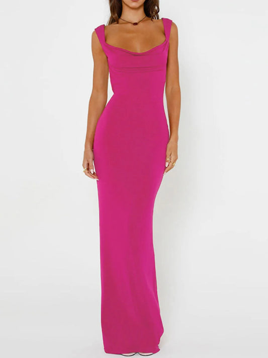 Image of Backless Bow-Tie Back Maxi Dress | Queeble.shop