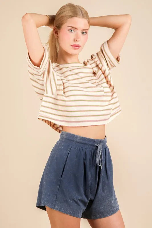 Image of VERY J Mineral Washed Comfy Baggy Shorts | Queeble.shop