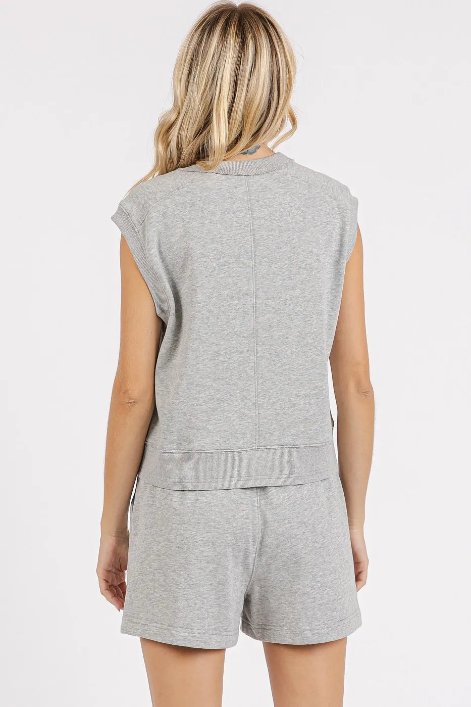 Image of Mittoshop French Terry Crew Neck Top and Shorts Set | Queeble.shop