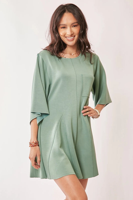 Image of Davi & Dani Solid Draped Sleeve Ties Back Skort Romper | Queeble.shop