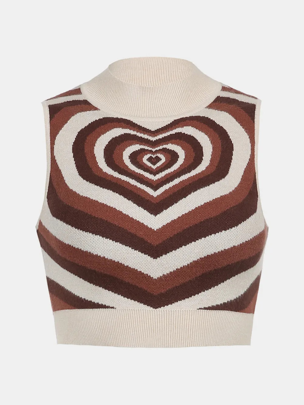Image of Heart Mock Neck Sweater Vest | Queeble.shop