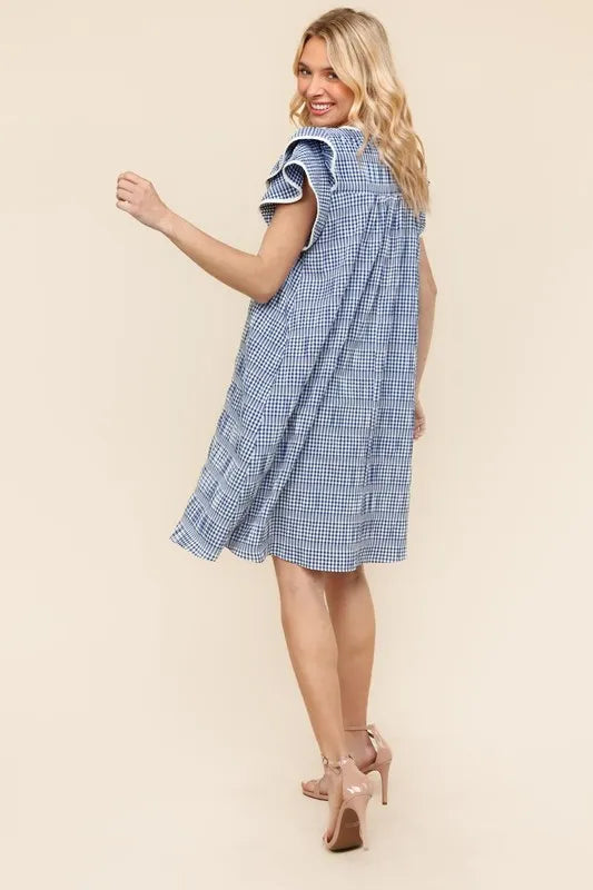 Image of Haptics Double Ruffle Sleeve Dress with Side Pockets | Queeble.shop