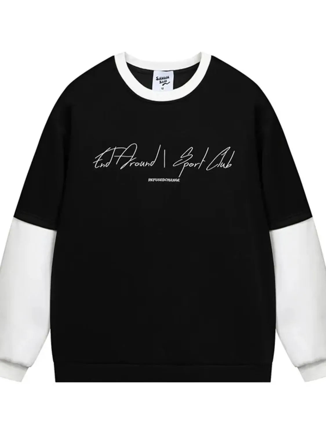 Image of Men's Color Block Crew Neck Sweatshirt | Queeble.shop