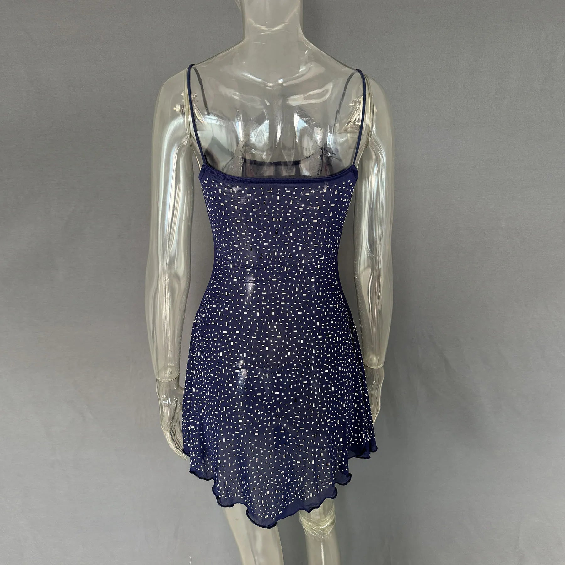 Image of Rhinestone Decor Mini Cami Dress | Queeble.shop