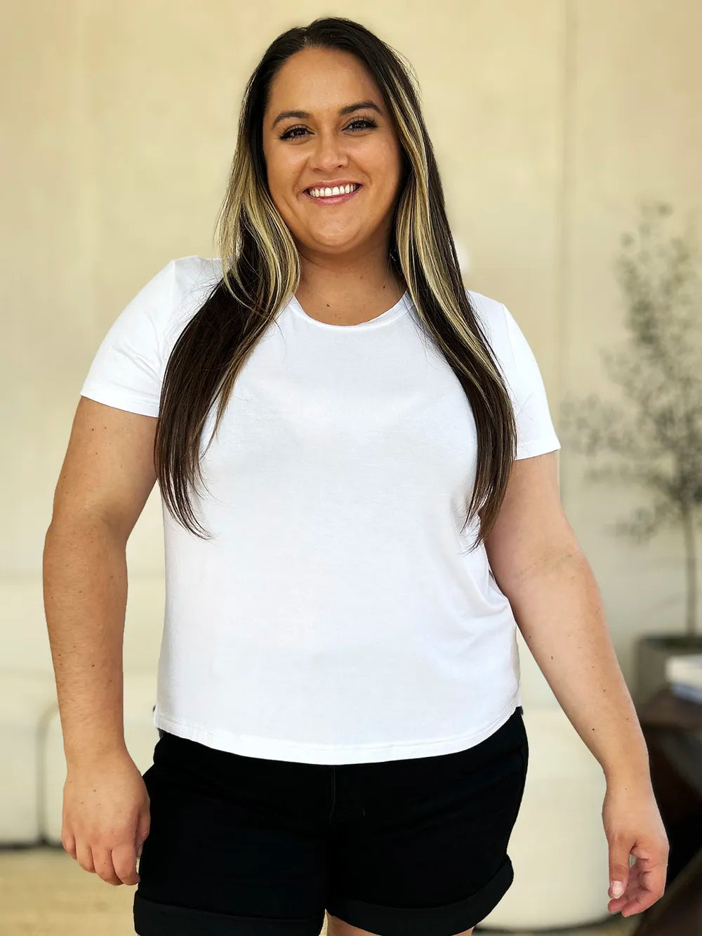 Image of Basic Bae Full Size Round Neck Short Sleeve T-Shirt | Queeble.shop