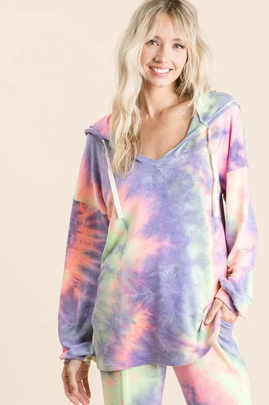 Image of BiBi Tie Dye French Terry Top and Bottom Set | Queeble.shop